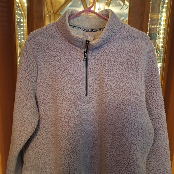 Women's Time & Tru Pinkish Lilac Fleece Teddy Pullover 3/4 Zip Sz 1X - Picture 5 of 12